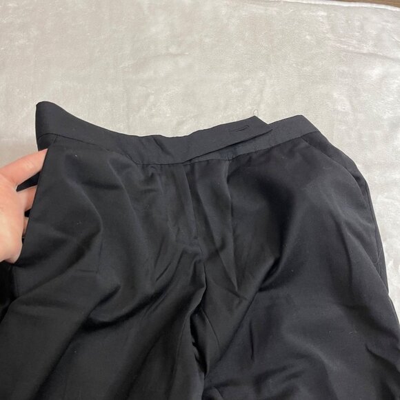 Tory Burch Black Dress Flare Pants Women's 6 Lightweight Luxe Wool Blend FLAW - Picture 12 of 12